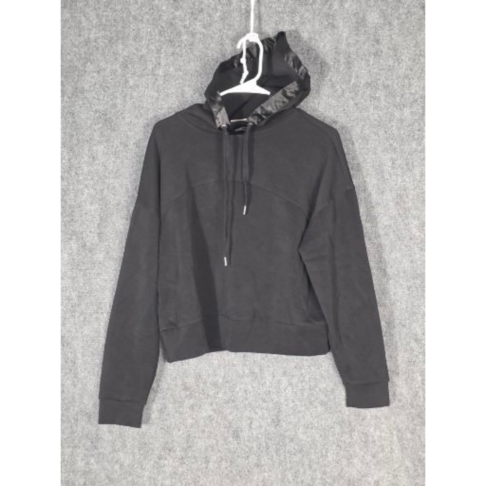 ESQUALO Black Cropped Hoodie Casual Athletic Pullover Womens XS Casual Cozy Warm